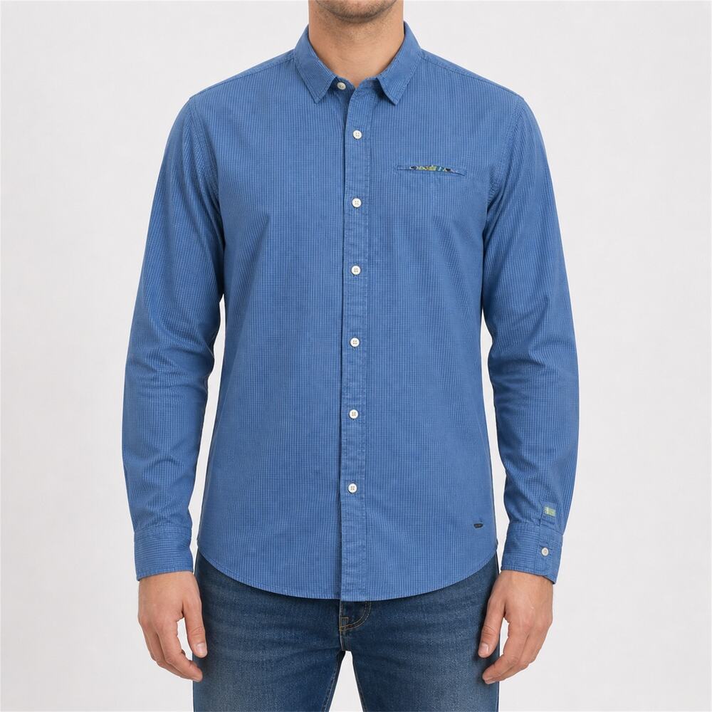 Scotch & Soda Shirt Mens Medium Blue Check Raves and Waves Amsterdam Couture